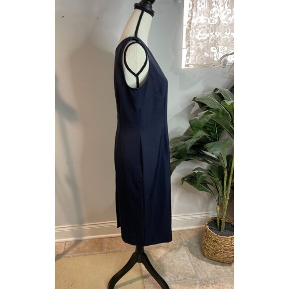 Maya Brooke Womens Size 8 Floral Print Dress Navy & Green Polyester/Spandex - Picture 2 of 12